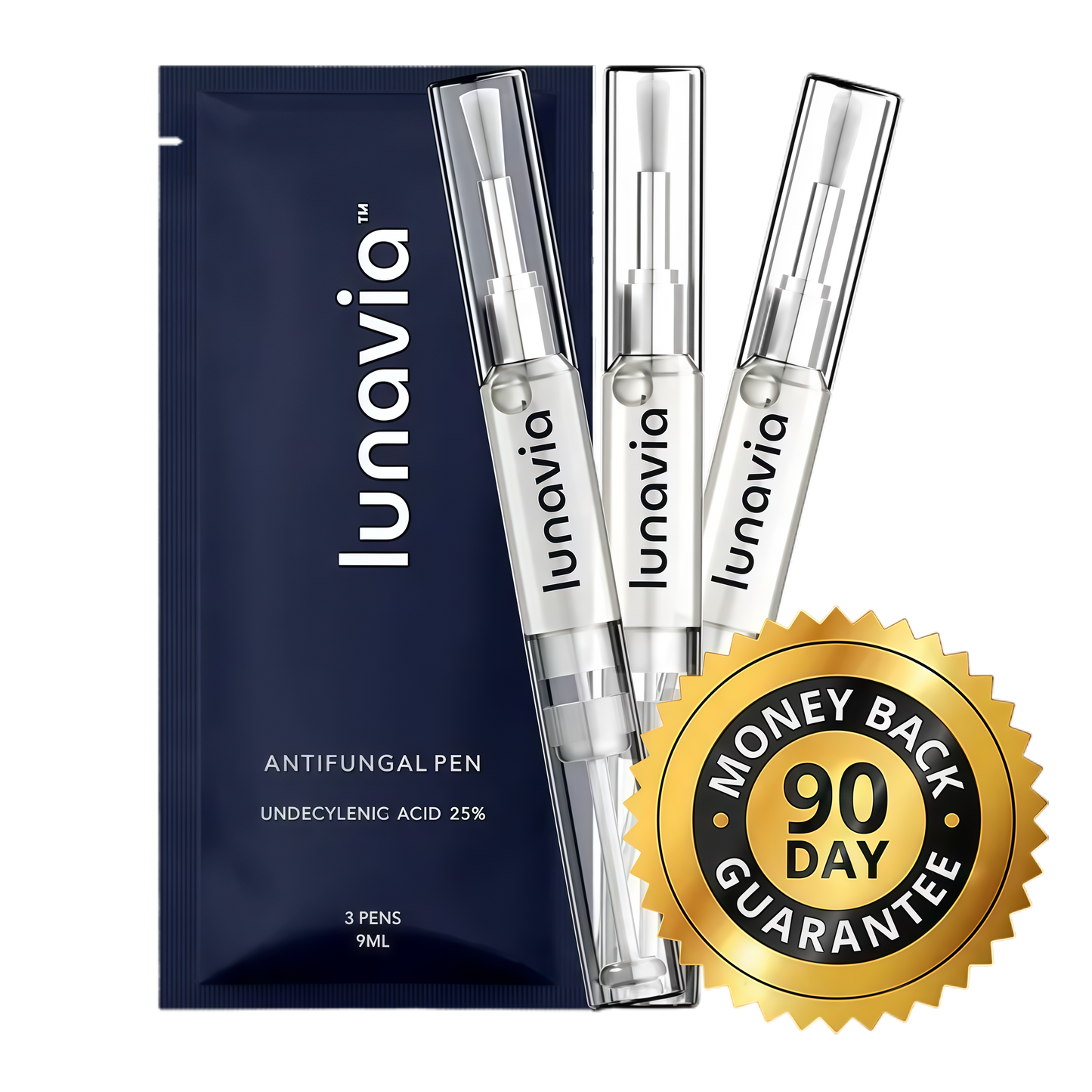 lunavia™ Antifungal Pen | Cures Most Athlete's Foot, Jock Itch, and Ringworm | 25% Undecylenic Acid with added Tea Tree, Jojoba, Clove Bud Oils & Aloe
